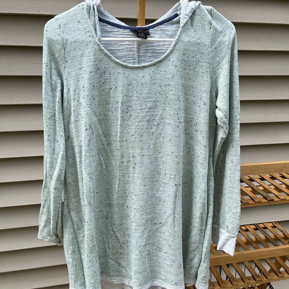 OH BABY MOTHERHOOD Speckled mint colored woman’s thin pullover with hood - Picture 6 of 7